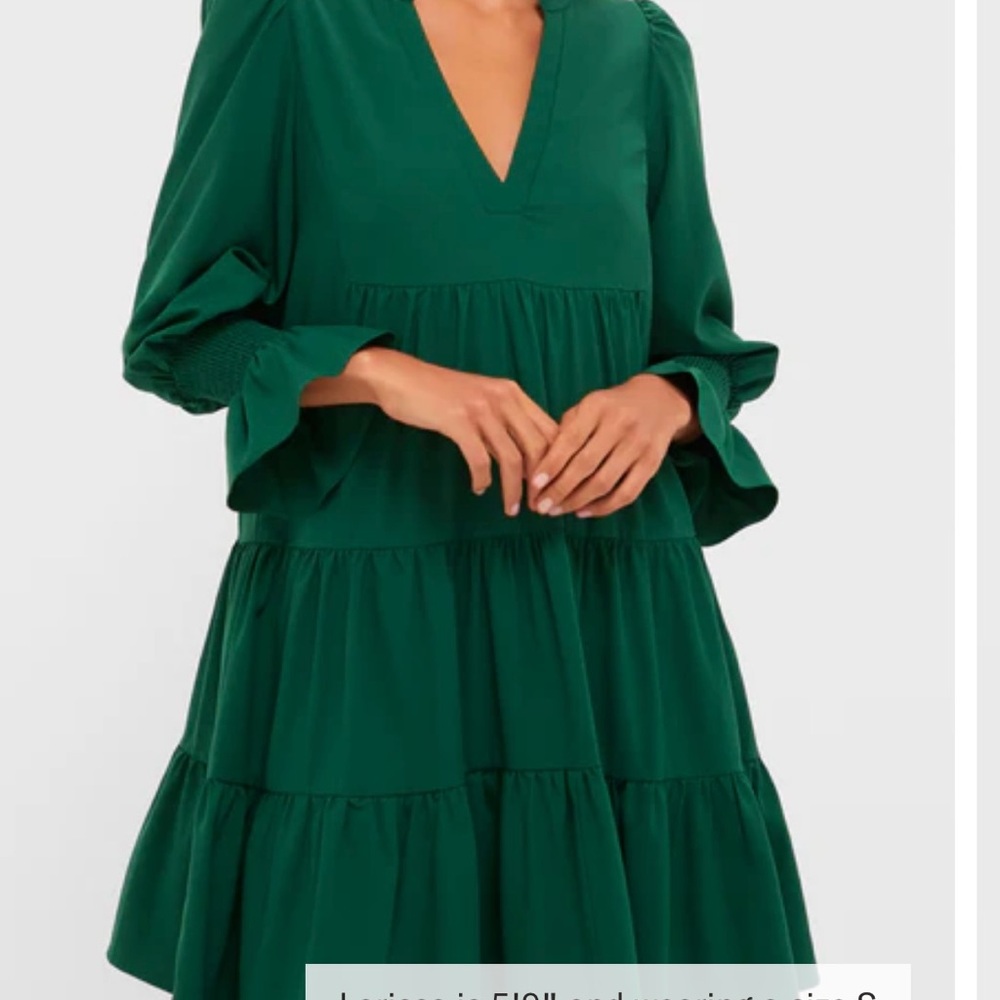 Tuckernuck Pomader Place Kenzo Elegant Hunter Green V-Neck Dress